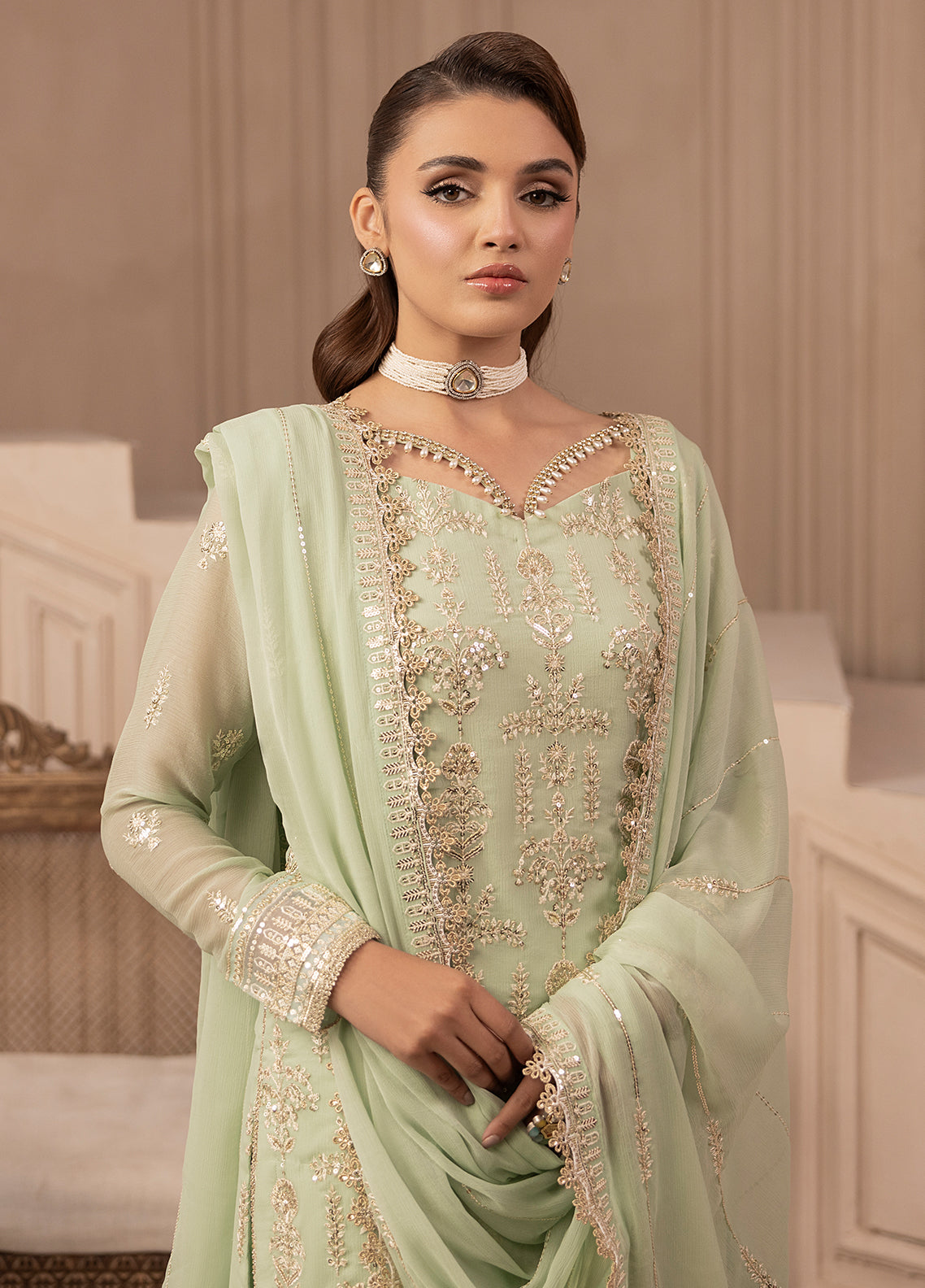 Sahane Elyssa Unstitched Festive Chiffon 3pcs