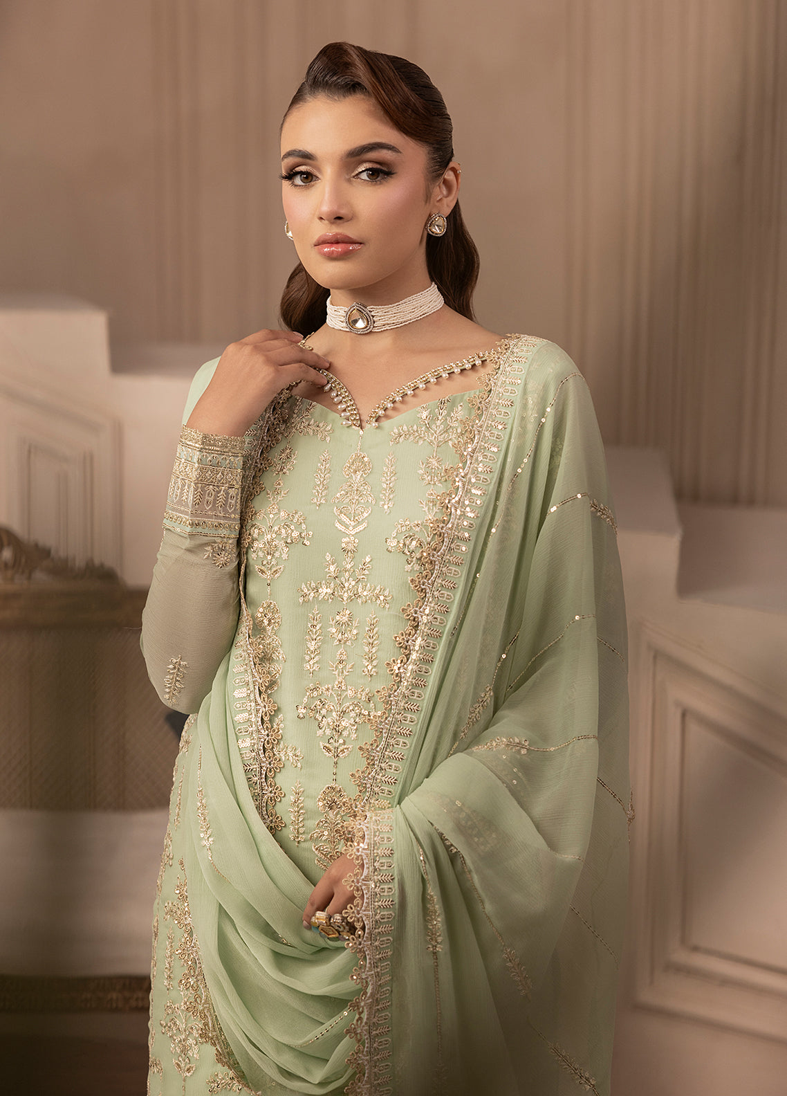 Sahane Elyssa Unstitched Festive Chiffon 3pcs