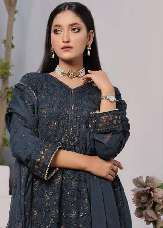 BIN KHALID GUL POSH Formal Chiffon Embroidered Unstitched 3pcs