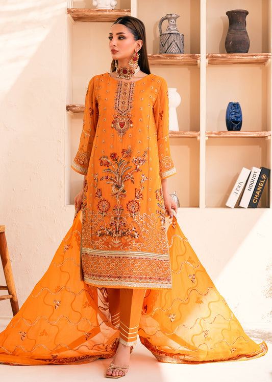 Lallaria By Noorma Kaamal Embroidered Chiffon Unstitched 3pcs