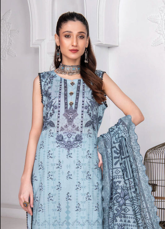 Mashaal By Riaz Arts Embroidered Lawn 3pcs - Jotey