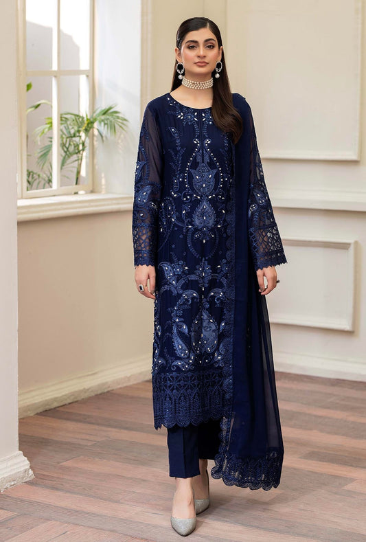 Raisham By ZA Clothes Embroidered Chiffon Semi-Stitched 3pcs