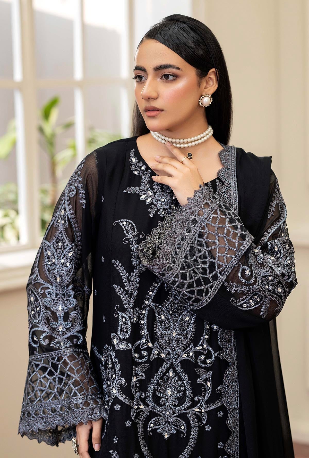 Raisham By ZA Clothes Embroidered Chiffon Semi-Stitched 3pcs