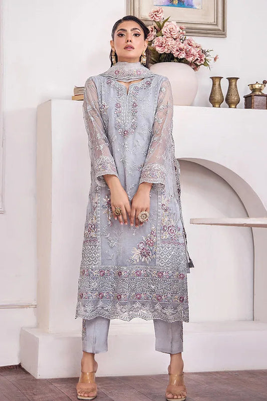 ZA Clothes MUZAYYAN Embroidered Organza Ready to wear 3pcs