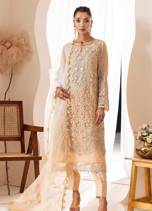 Zoya By ZA Clothes Embroidered Chiffon Semi-Stitched 3pcs