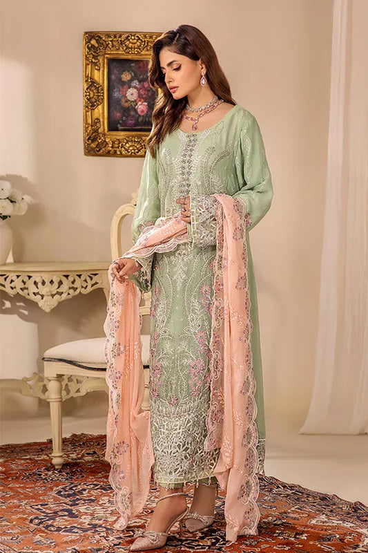 ZA Clothes Embroidered Chiffon Ready to wear 3pcs