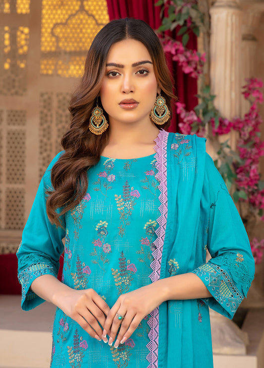 Anaya Hoor Saffron Embroidered Lawn Unstitched 3pcs