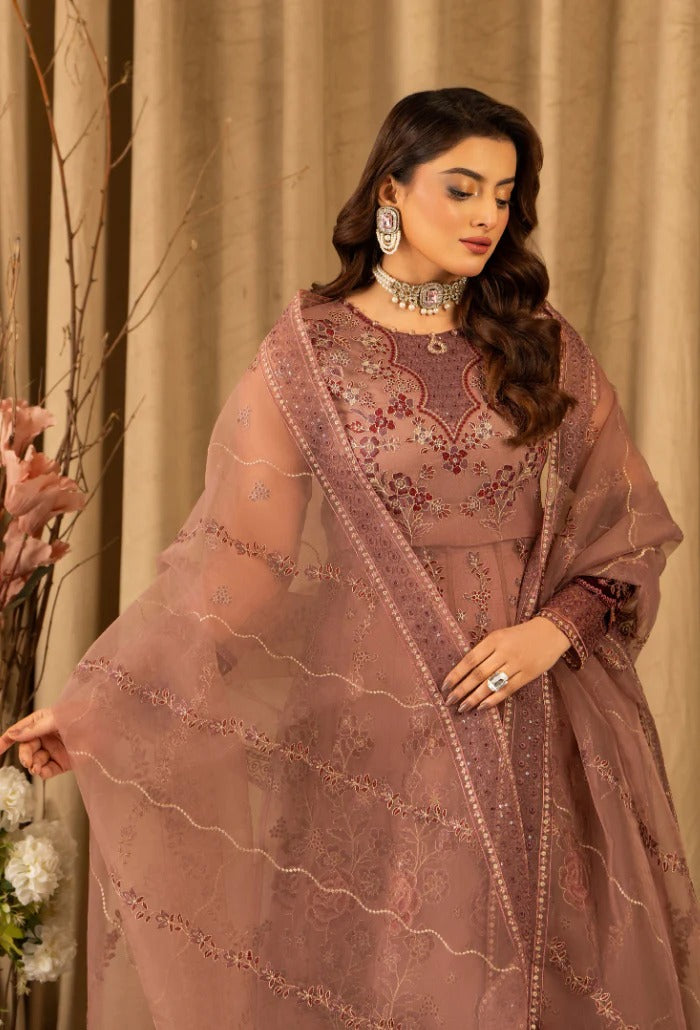 HOC By Humdum Luxury Embroidered Organza Unstitched 3pcs