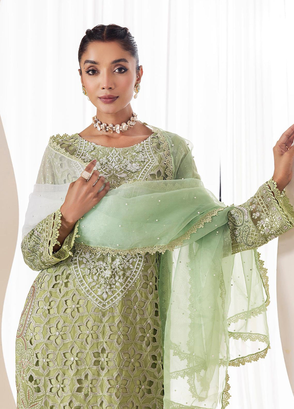 Zoya By ZA Clothes Embroidered Chiffon Semi-Stitched 3pcs