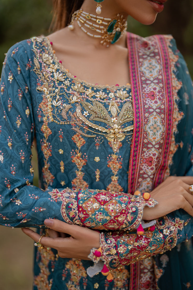 Luxe Silk By Qalamkar Embroidered Unstitched 3pcs