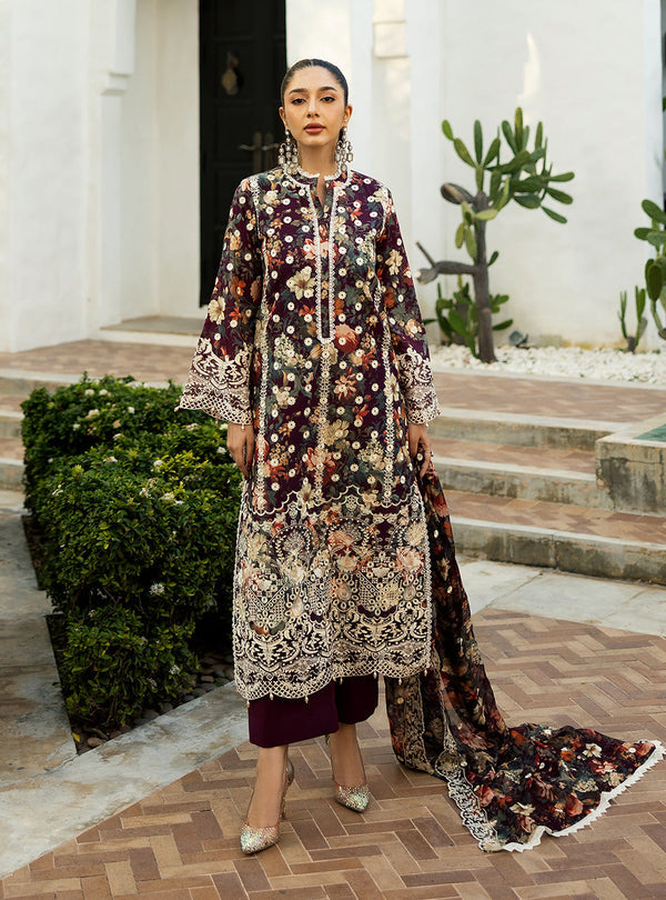 Zainab Chottani Chikankari'25 Unstitched Lawn 3pcs