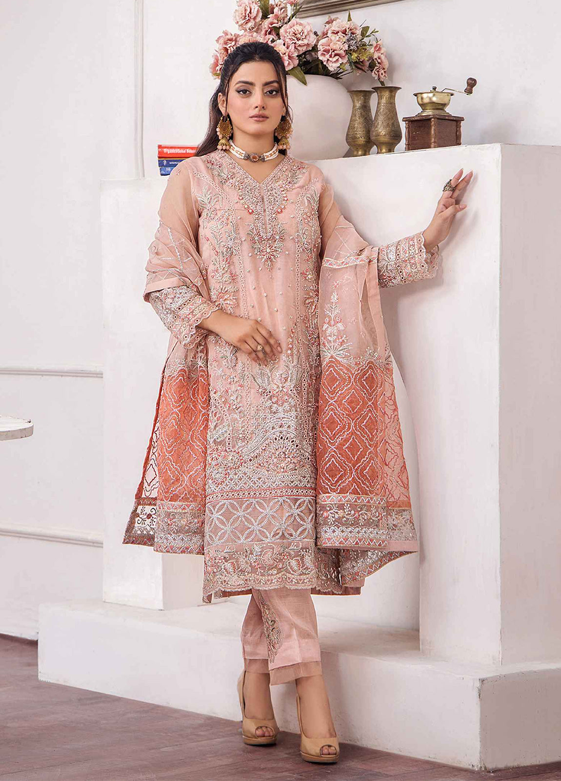 ZA Clothes Gulshan Embroidered Organza Ready to wear 3pcs