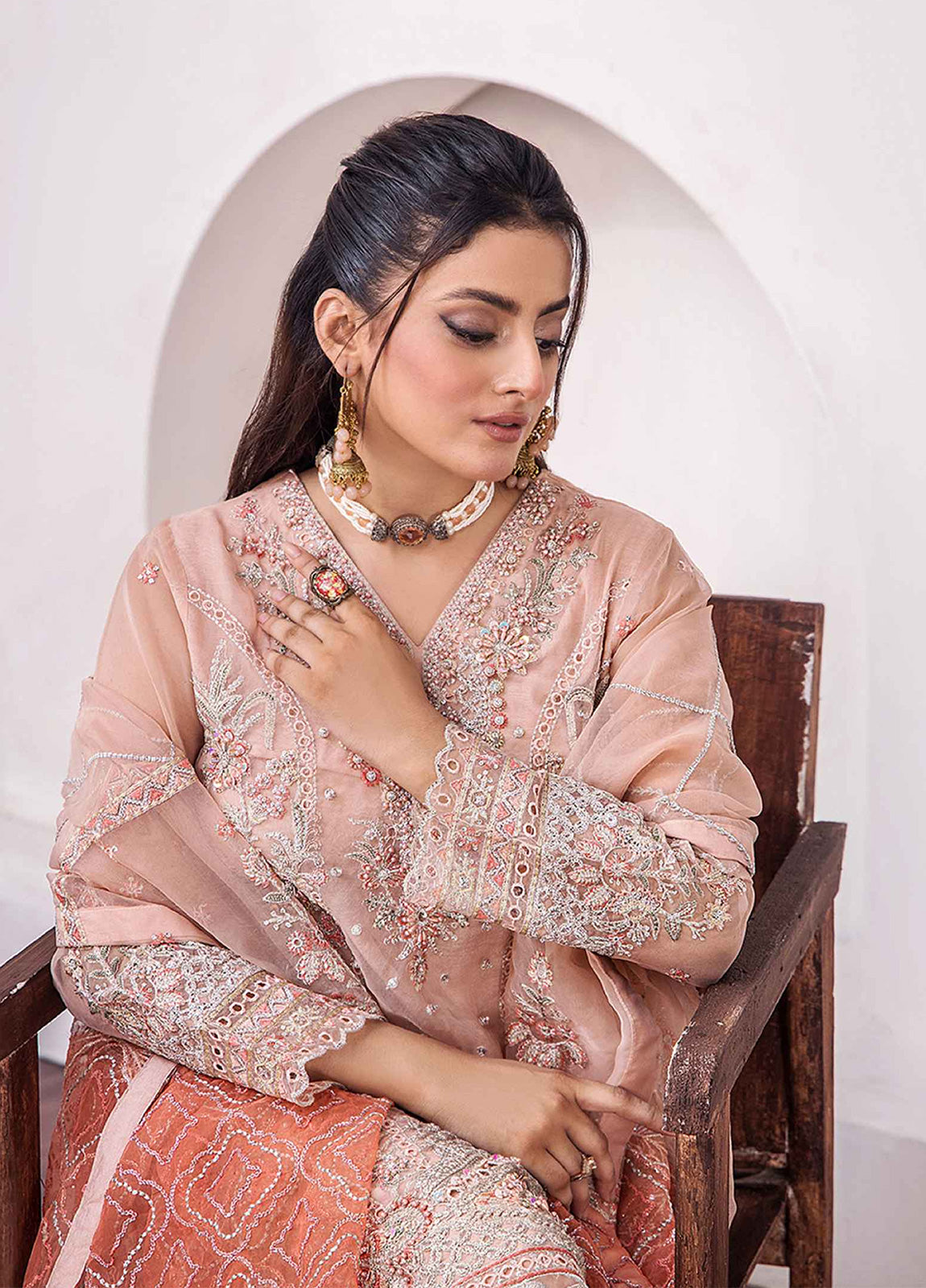 ZA Clothes Gulshan Embroidered Organza Ready to wear 3pcs