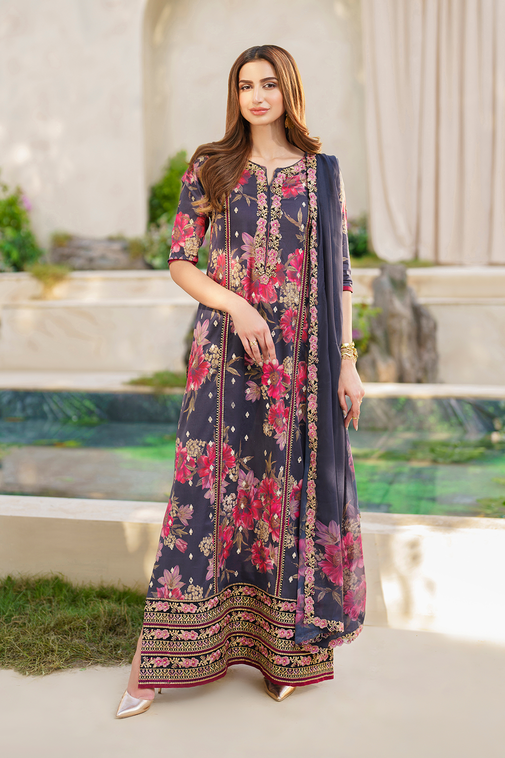 Iznik Festive Lawn Embroidered Unstitched 3pcs - Jotey