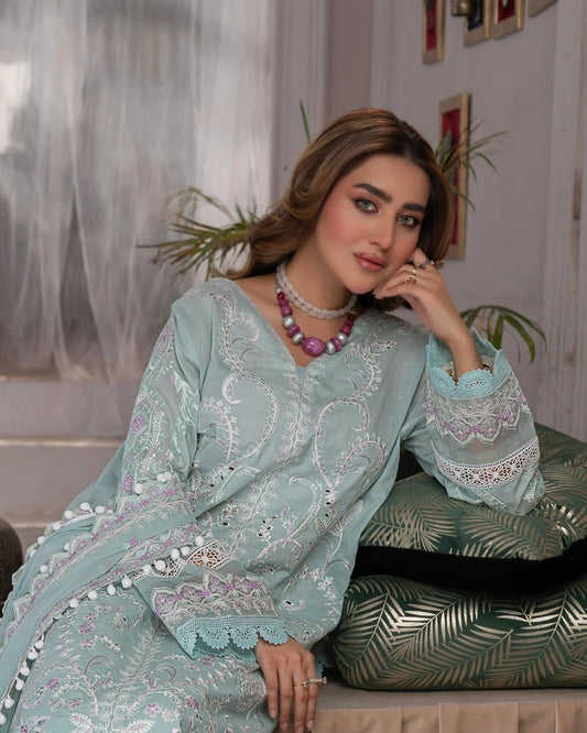 Manizay Gul Maina Embroidered Lawn 3pcs