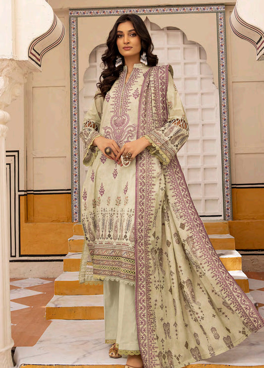 Almaas By Johra Embroidered & Printed Lawn Unstitched 3Pcs