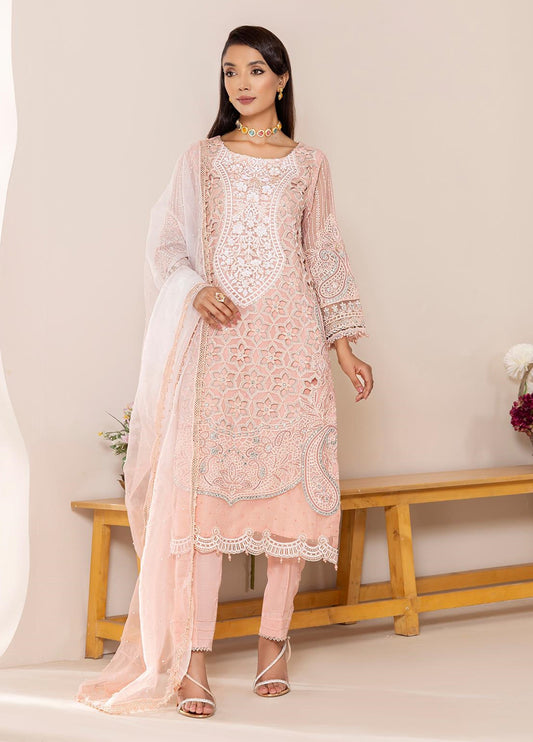 Zoya By ZA Clothes Embroidered Chiffon Semi-Stitched 3pcs