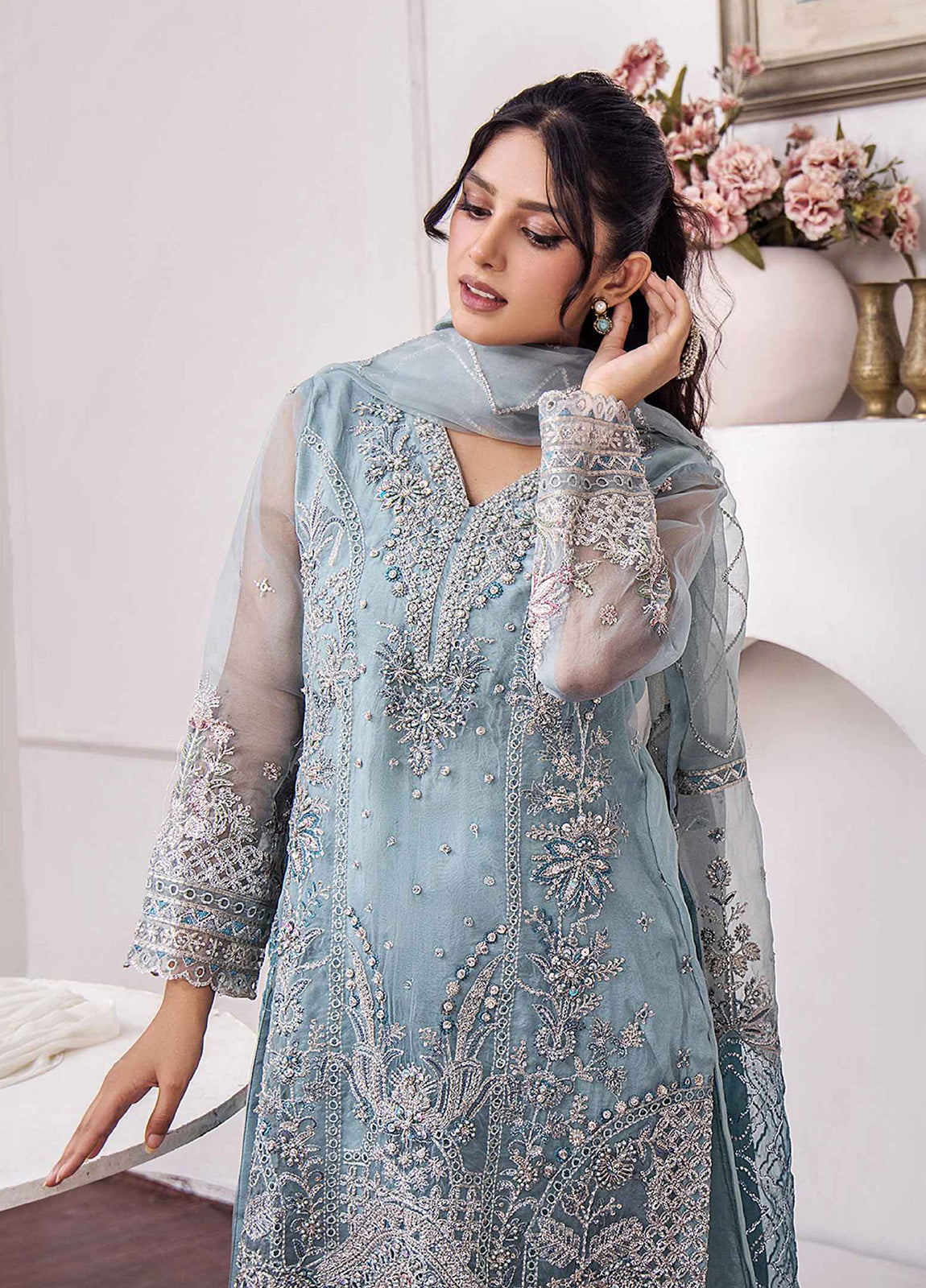 ZA Clothes Gulshan Embroidered Organza Ready to wear 3pcs