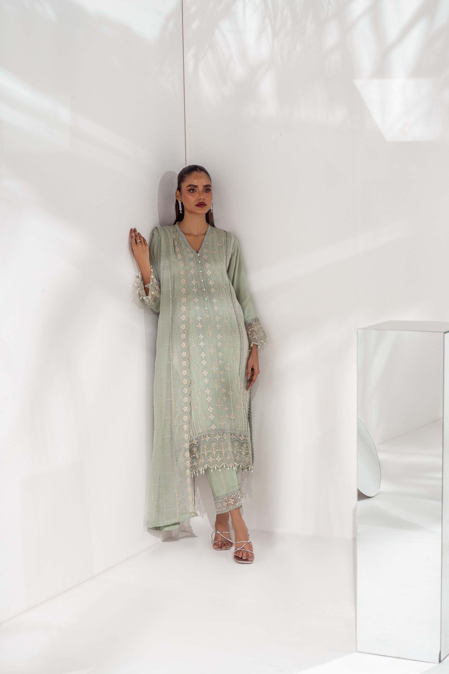 Mehru By Guzel Embroidered Stitched Chiffon 3pcs