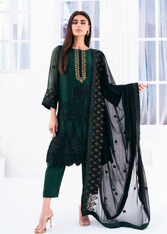 Lallaria By Noorma Kaamal Embroidered Chiffon Unstitched 3pcs