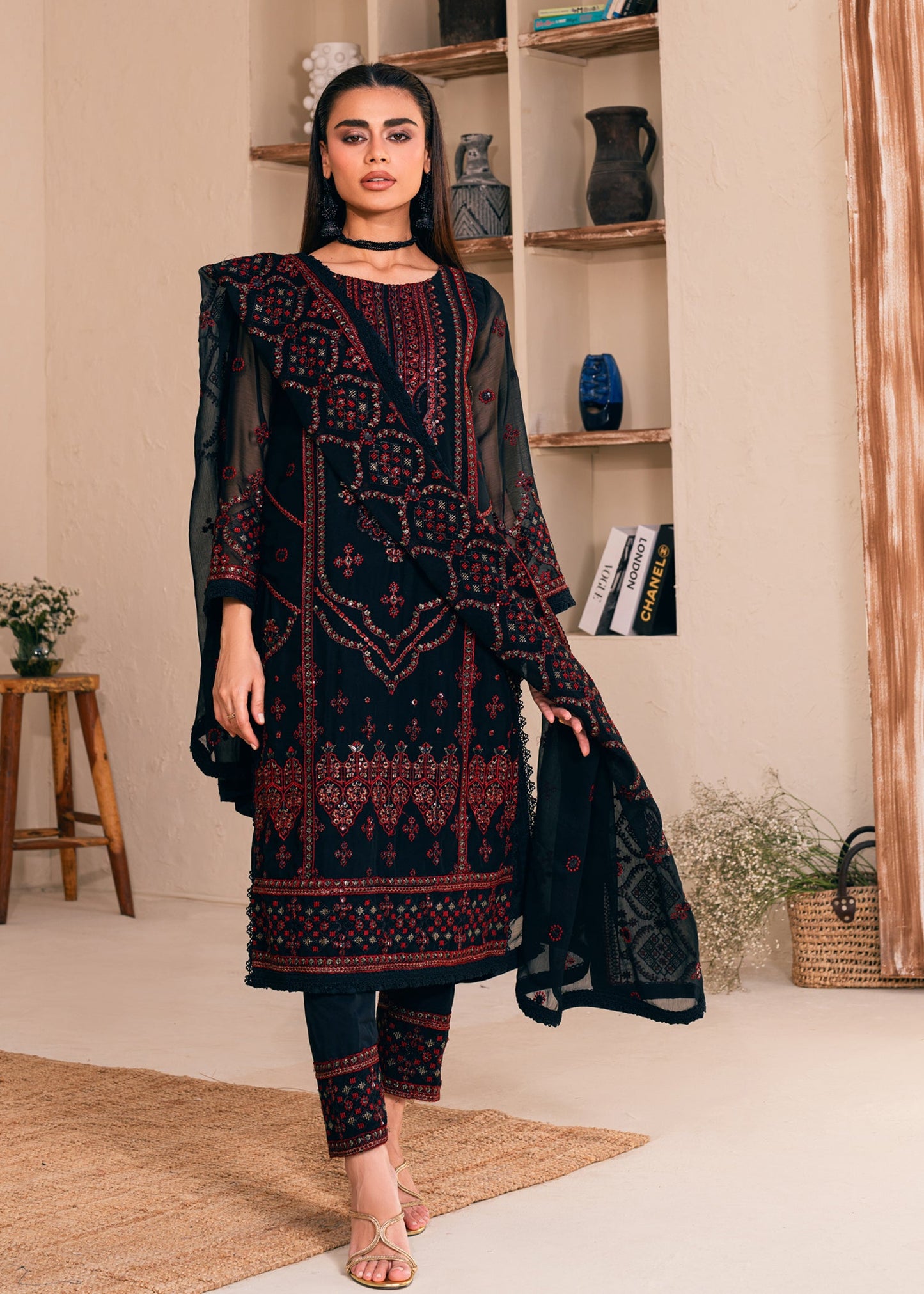 Lallaria By Noorma Kaamal Embroidered Chiffon Unstitched 3pcs