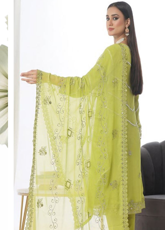 Chandni Raatein By Bin Khalid Embroidered Chiffon Unstitched 3pcs