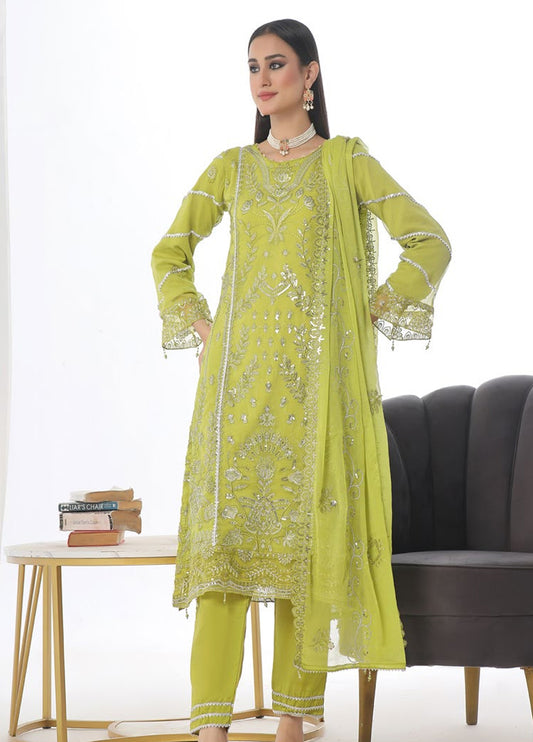 Chandni Raatein By Bin Khalid Embroidered Chiffon Unstitched 3pcs