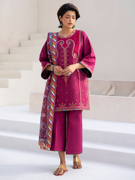 Bin Ilyas Summer Edit'25 Embroidered Lawn Unstitched 3pcs