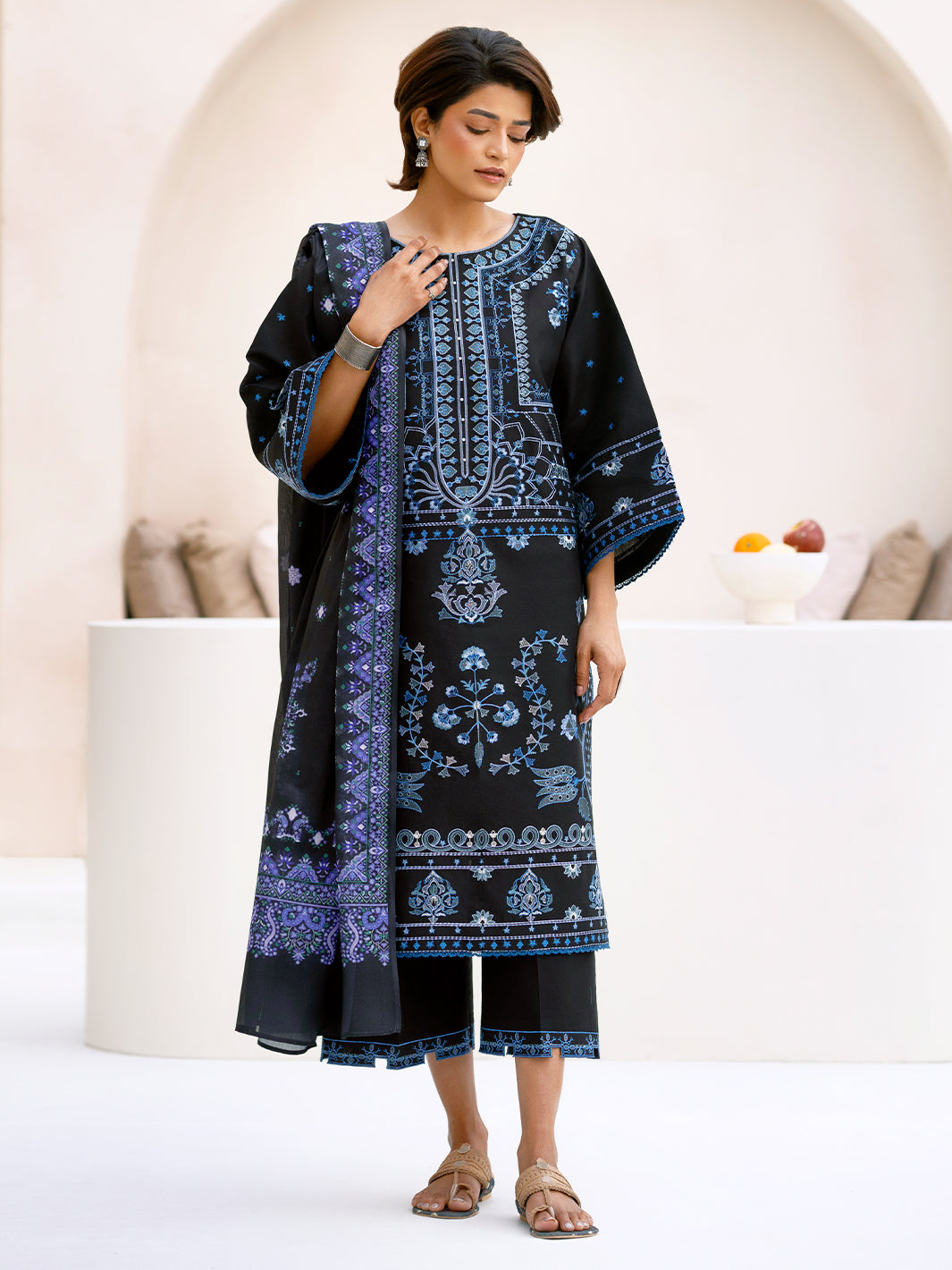 Bin Ilyas Summer Edit'25 Embroidered Lawn Unstitched 3pcs