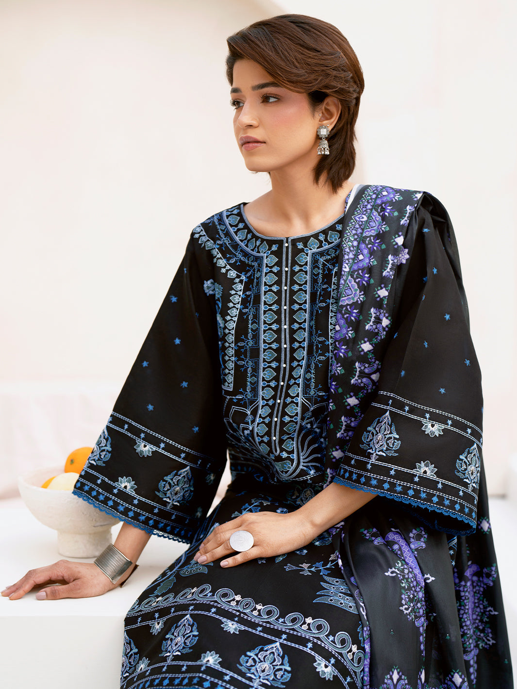 Bin Ilyas Summer Edit'25 Embroidered Lawn Unstitched 3pcs