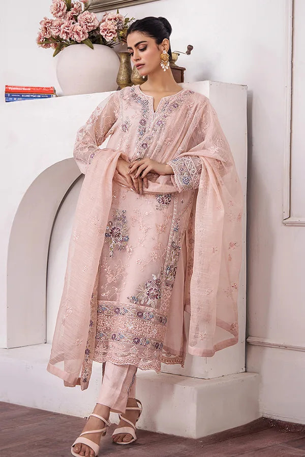 ZA Clothes MUZAYYAN Embroidered Organza Ready to wear 3pcs