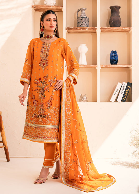 Lallaria By Noorma Kaamal Embroidered Chiffon Unstitched 3pcs