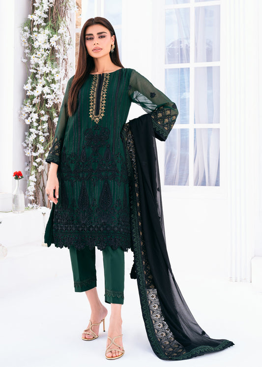 Lallaria By Noorma Kaamal Embroidered Chiffon Unstitched 3pcs