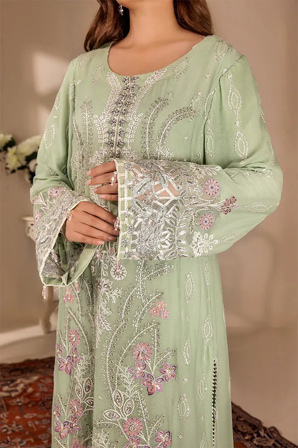 ZA Clothes Embroidered Chiffon Ready to wear 3pcs