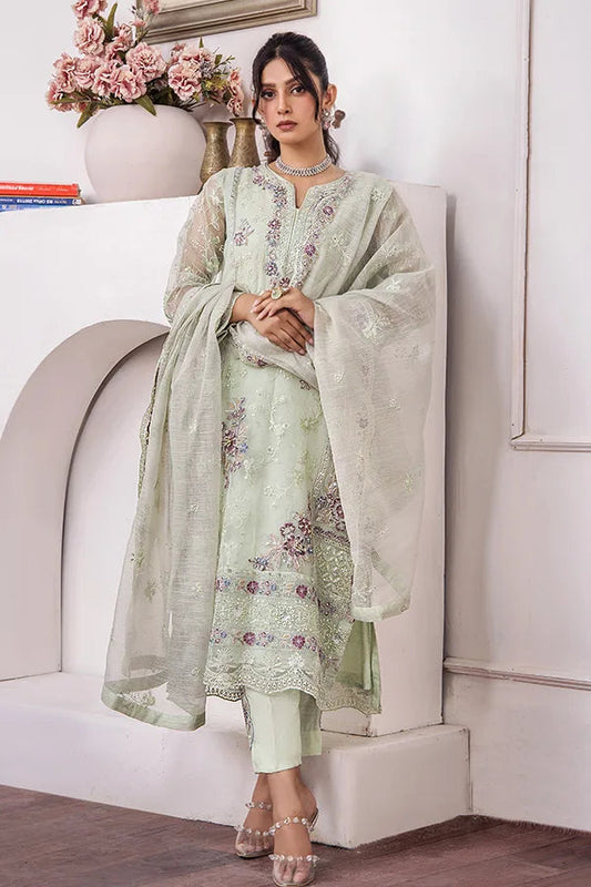 ZA Clothes MUZAYYAN Embroidered Organza Ready to wear 3pcs