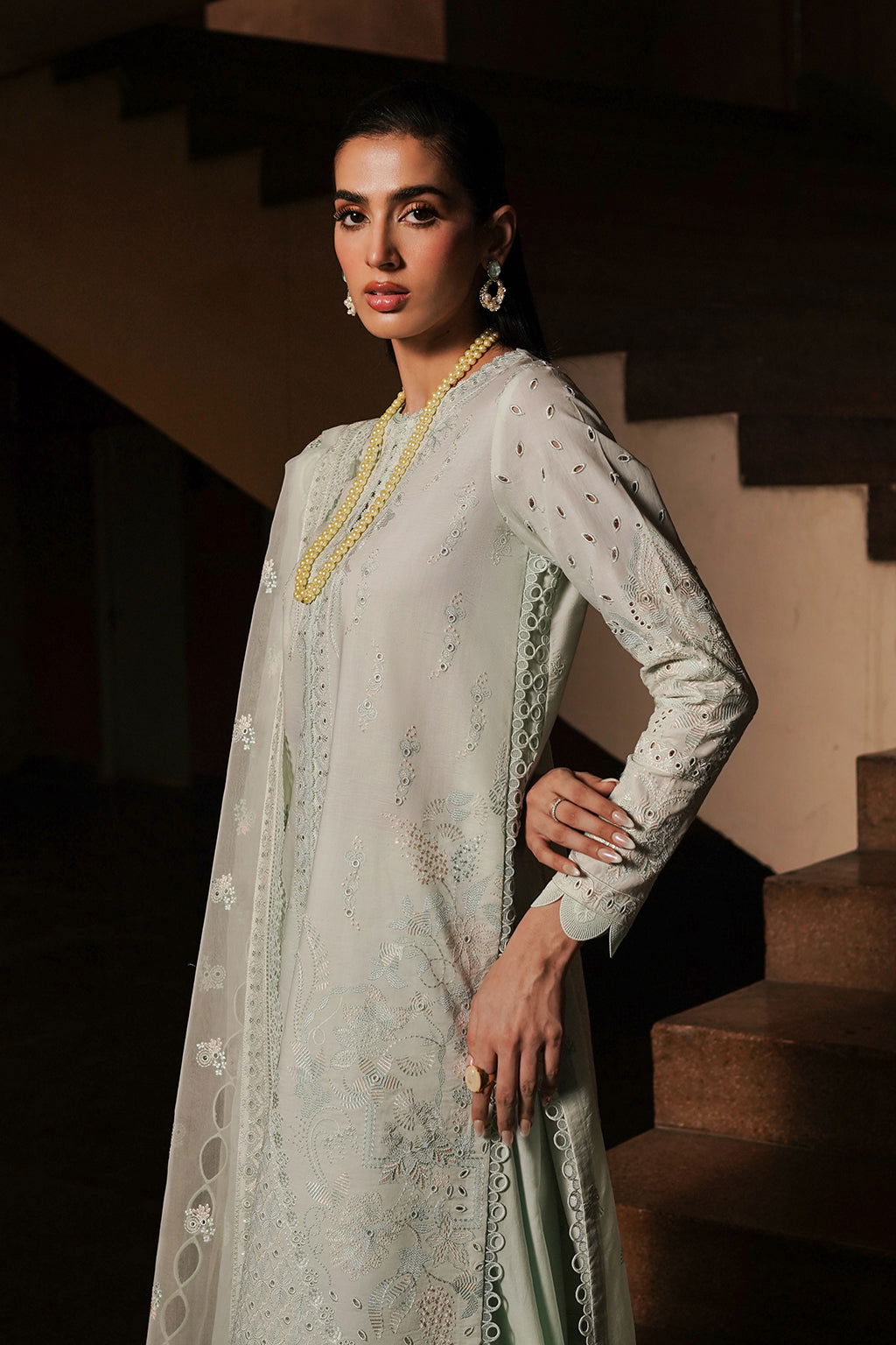 Afrozeh Festive Chikankari Embroidered Unstitched 3pcs - Jotey