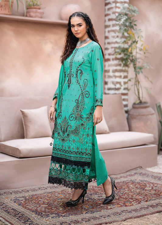 Anaya Hoor Festive Signature Embroidered Lawn 3pcs - Jotey