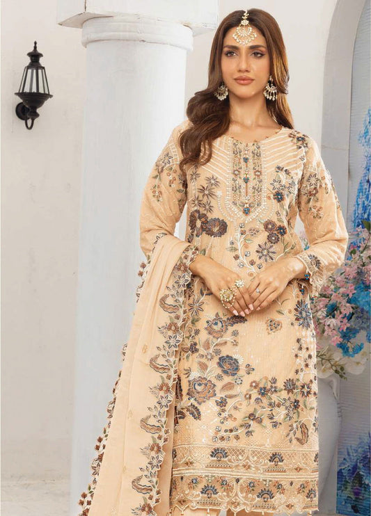 Areesha By Noori Luxury Chiffon Semi Stitched 3pcs - Jotey