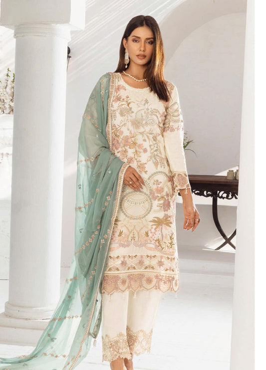 Areesha By Noori Luxury Chiffon Semi Stitched 3pcs - Jotey