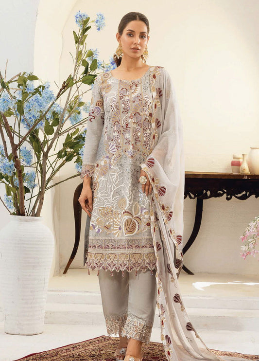 Areesha By Noori Luxury Chiffon Semi Stitched 3pcs - Jotey