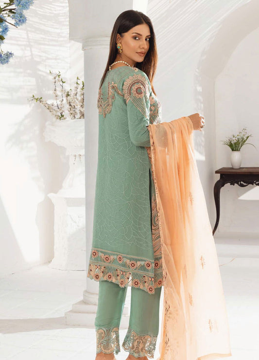 Areesha By Noori Luxury Chiffon Semi Stitched 3pcs - Jotey