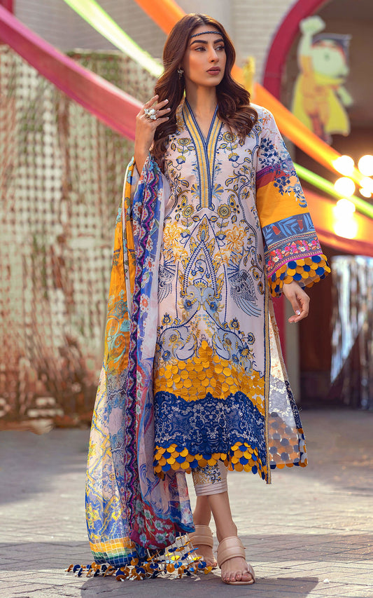 Asifa & Nabeel Lilibet Luxury Lawn 3Pcs - Jotey