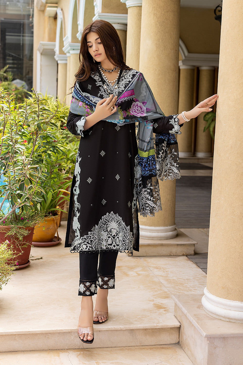 Azure Luxury Lawn Jacquard 3Pcs - Jotey