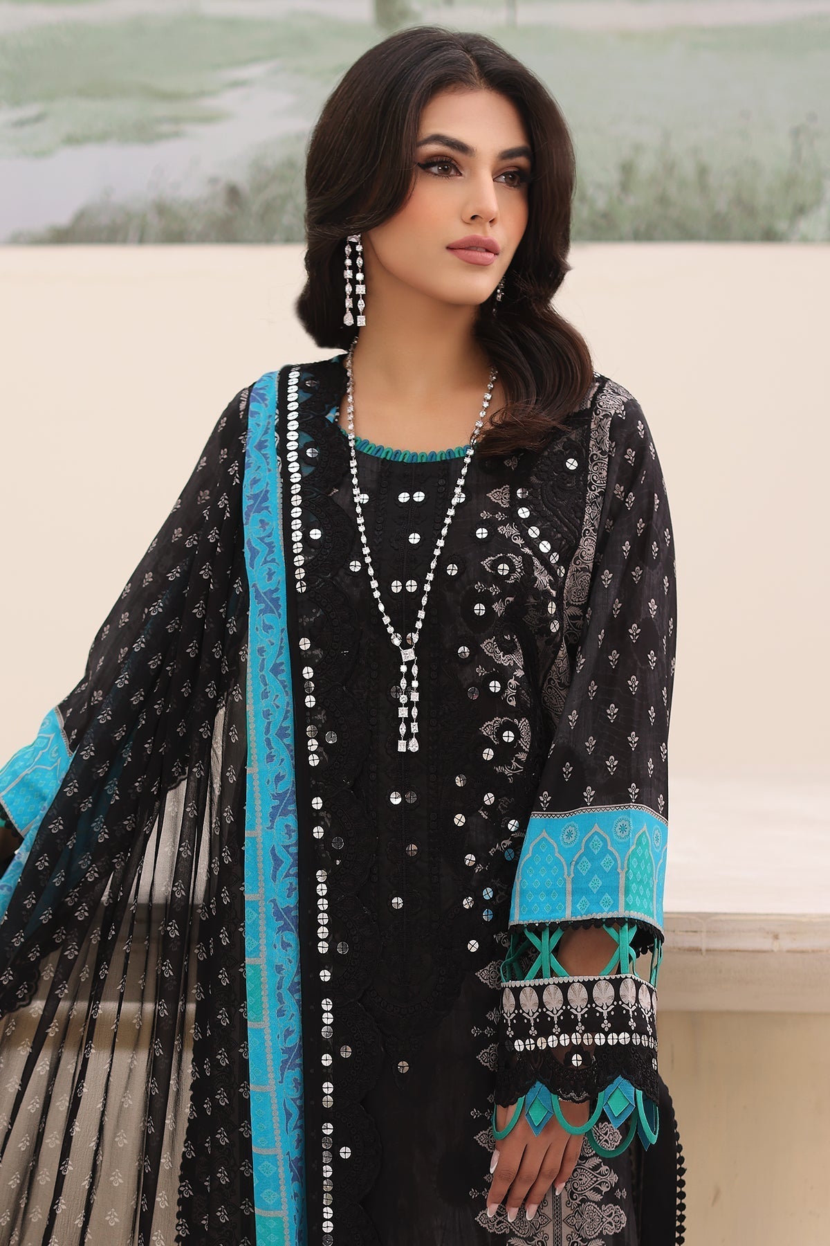 Charizma Naranji Embroidered Printed Lawn 3pcs - Jotey