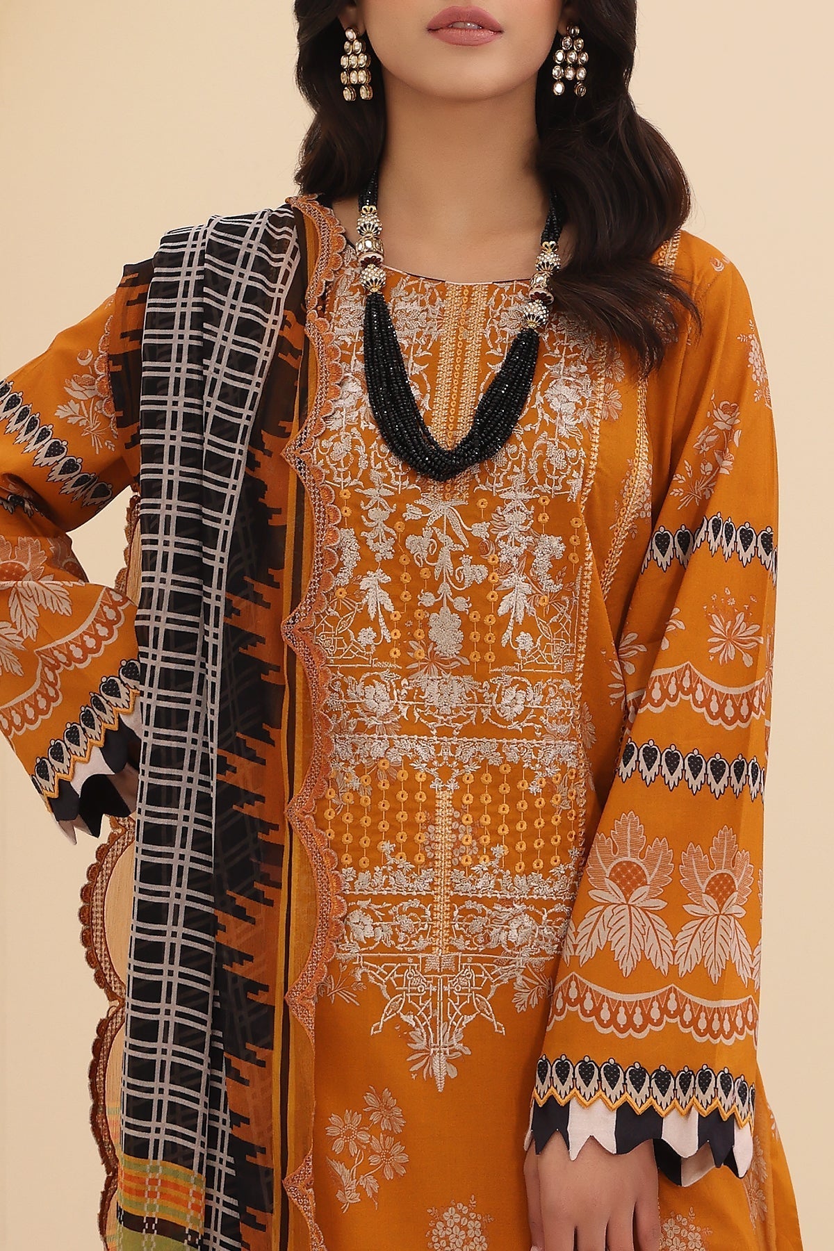 Charizma Naranji Embroidered Printed Lawn 3pcs - Jotey