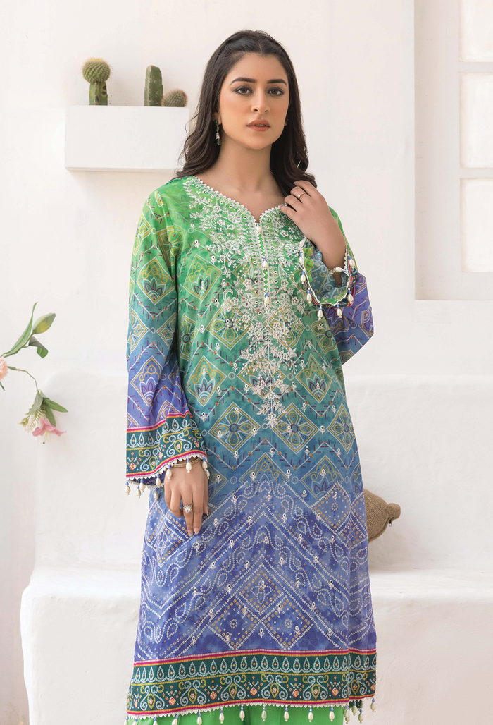 Chunri Unstitched Lawn 2Pcs - Jotey