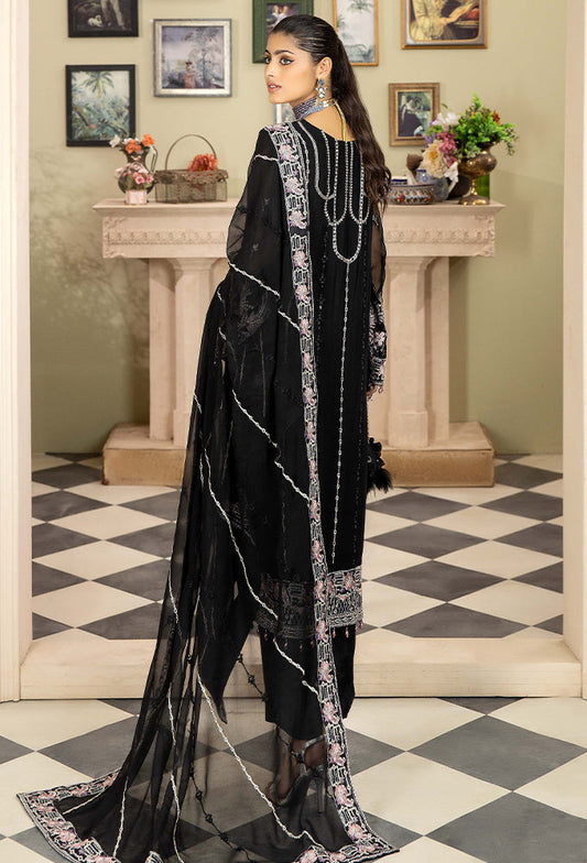 Ameerah Embroidered Mamberg Chiffon Semi-Stitched 3pcs