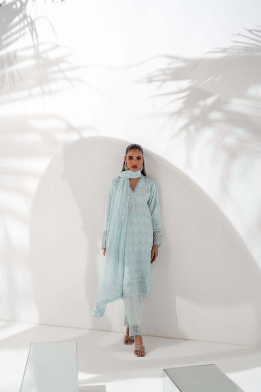 Mehru By Guzel Embroidered Stitched Chiffon 3pcs