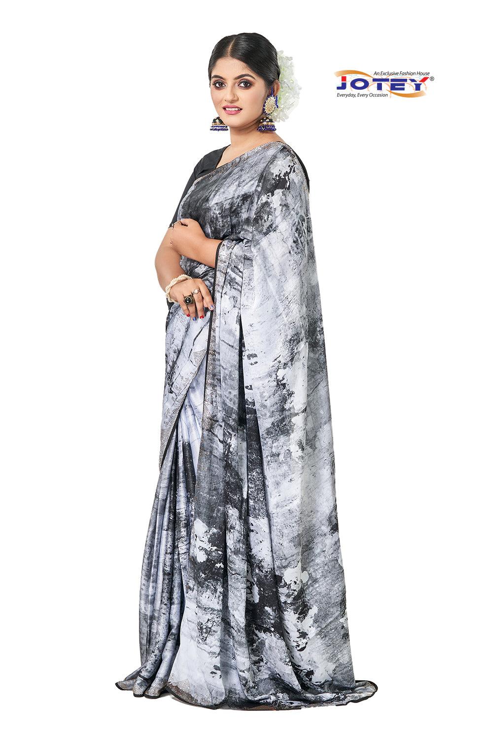 Digital Print Art Silk Saree - Jotey