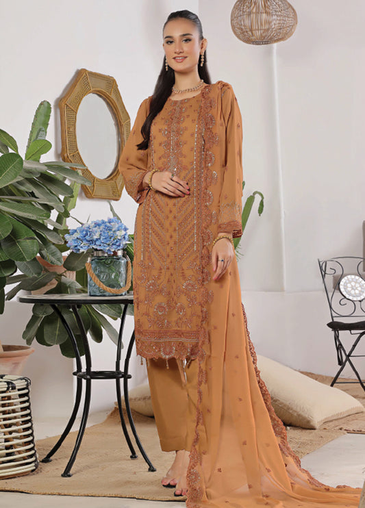 Azure By Bin Hameed Luxury Chiffon Embroidered  Semi-Stitched 3pcs